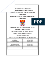 Vcctors and Mechanics Assignment