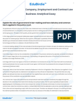 Potential Impact of Company, Employment and Contract Law On A Business Analytic