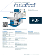 Ficha de Datos de Fresadora Universal Servomill® UWF 5 (Sin Indicador de RPM)