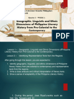 21stcentur WEEK 1 - Geographic, Linguistic and Ethnic Dimensions of Philippine Literary History From Pre-Colonial To The Contemporary