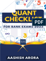 Quant Checklist 535 by Aashish Arora For Bank Exams 2024