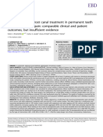 Pulpotomy Versus Root Canal Treatment in Permanent Teeth With Spontaneous Pain: Comparable Clinical and Patient Outcomes, But Insuf Ficient Evidence