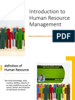 Introduction To Human Resource Management