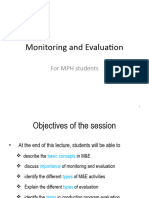 Monitoring and Evaluation For MPH Students