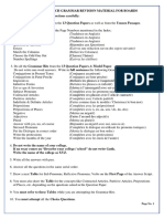 French Grammar Revision Worksheet-1 Year