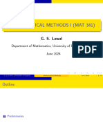 Mathematical Methods Lecture - I