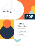 Orange and White Geometric Creative Writing Education Presentation