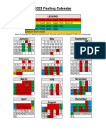 2023 Fasting Calendar