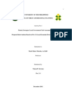 Donsol Sorsogon LGU Assessment and Proposed Interventions Based On Five (5) Local Economic Development Criteria