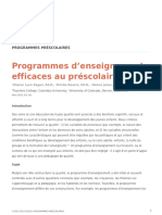 Programmes Denseignement Efficaces Au Prescolaire