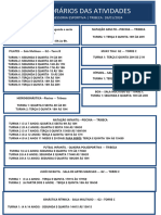 Programação Aulas Assessoria Esportiva