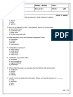 Biology Classification CT3 T2 2023-24