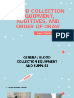 Iv. Blood Collection Equipment, Additives, and Order of Draw