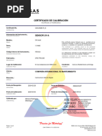 Certificado de Calibración: Sensor Uv-A