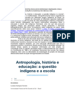 A Relação Antropológica Dos Indígenas Yaminawá Com A Educação e A Escola No Século Xxi