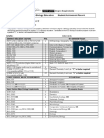 Bachelor of Science in Biology Education Student Advisement Record