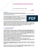 Psychologie Clinique Et Psychopathologie de L'enfant Et de L'adolescent Master 1 S1