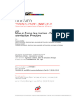 Mise en Forme Des Poudres - Séchage Par Atomisation - Principe