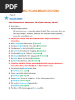 Transitive and Intransitive Verbs