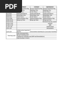 Proposed Schedule of Classes