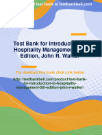 Instant Download Test Bank For Introduction To Hospitality Management, 5th Edition, John R. Walker PDF All Chapter