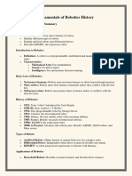 Chapter 1: Fundamentals of Robotics History: Important Points and Summary