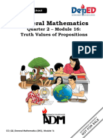 GeneralMathematicsSHS Q2 Mod16 TruthValuesOfPropositions V1