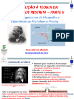 Teoria Da Relatividade - ELETROMAGNETISMO DE MAXWELL E A EXPERIENCIA DE MICHELSON E MORLEY 06.07