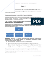 Unit 1 Mis Bba-305 Notes