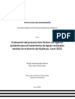 Evaluación Del Proceso Foto Fenton Con Agente Quelante para El Tratamiento de Aguas Residuales Textiles en El Distrito de Hualhuas, Junín 2022