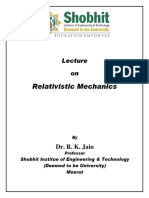 Relativistic Mechanics DR R K Jain