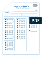 Hoja de Respuestas Matematica Monitoreo 2024 7 Basico