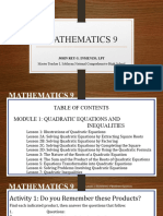 g9 Math - m1 - 1 - Illustrations of Quadratic Equations