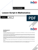 Lesson Script in Mathematics