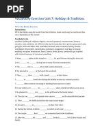 Combined Vocabulary Exercises Unit 7