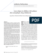 Predictors For Seizure Relapse in Children With Epilepsy After Antiepileptic Drug Withdrawal