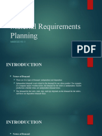 Module No. 3 - Material Requirements Planning