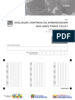 Avaliação Contínua Da Aprendizagem Nos Anos Finais Ciclo I: Caderno