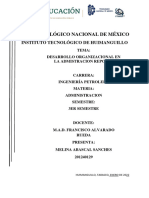 Desarrollo Organizacional en La Admistracion Melina Reporte