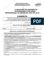 Farmácia: Processo Seletivo de Residência Multiprofissional E em Área Profissional Da Saúde Do Ano de 2018