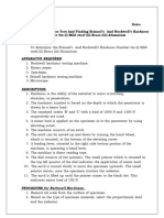 Rock Well & Brinnel's Hardness Test