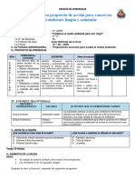 Planifica Su Propuesta de Acción para Conservar El Ambiente Limpio y Saludable