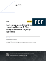 Neo-Language Acquisition and Learning Theory A New