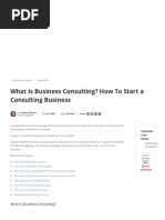 What Is Business Consulting - How To Start A Consulting Business