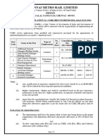 CMRL HR CON DEP 06 2024 Dated 10 03 2024 For AGM JGM RS JGM PS OHE Other Posts On Contract Deputation Basis