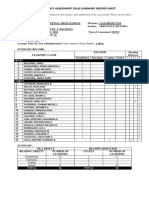 Rapid Literacy Assessment Summary Record Sheet Grade 11 2024 2025