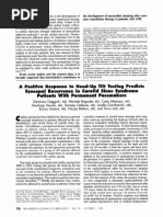 A Positive Response To Head Up Tilt Testing Predicts Syncopal Recurrence in Carotid Sinus Syndrome Patients With Permanent Pacemakers