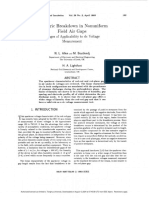 Dielectric Breakdown in Nonuniform Field Air Gaps