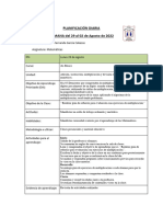 Planificación Diaria (Semanal) Prof Fernanda García SEMANA Del 29 Al 02 de Agosto de 2022 ...