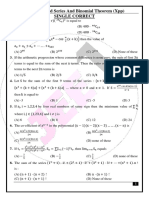 Sequence and Series and Binomial Theorem (XPP) Single Correct